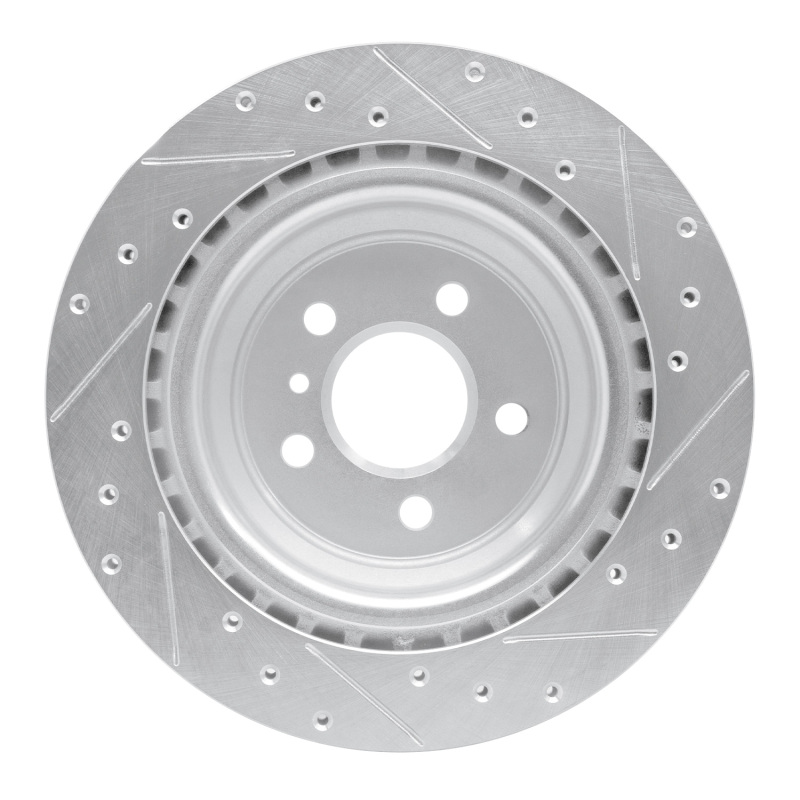 Mercedes-Benz GLE300D Brake Rotor (1) - Rear Left - R1 Concepts - Drilled & Slotted - Silver - `12-`19